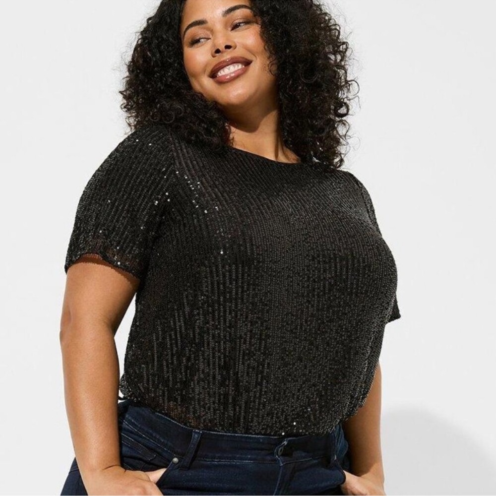 Torrid NWT 3x Black Sequin Women's Top